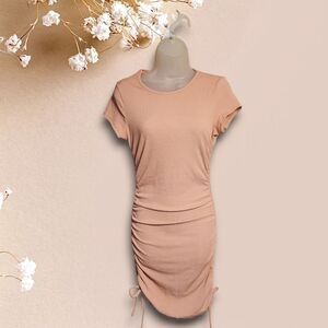 Ysoea Women's Bodycon Ruched Mini Dresses Casual Basic Fitted T Shirt Dress B9 V